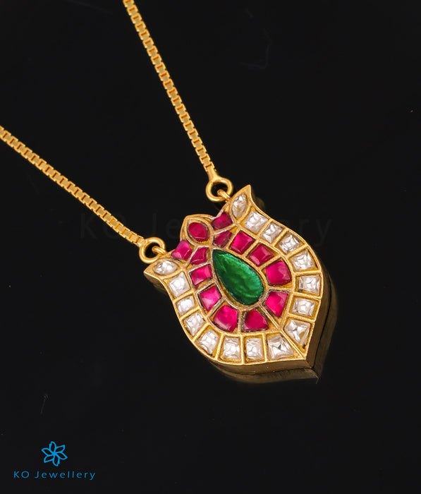 The Tazim Silver Kundan Necklace (White/Red)