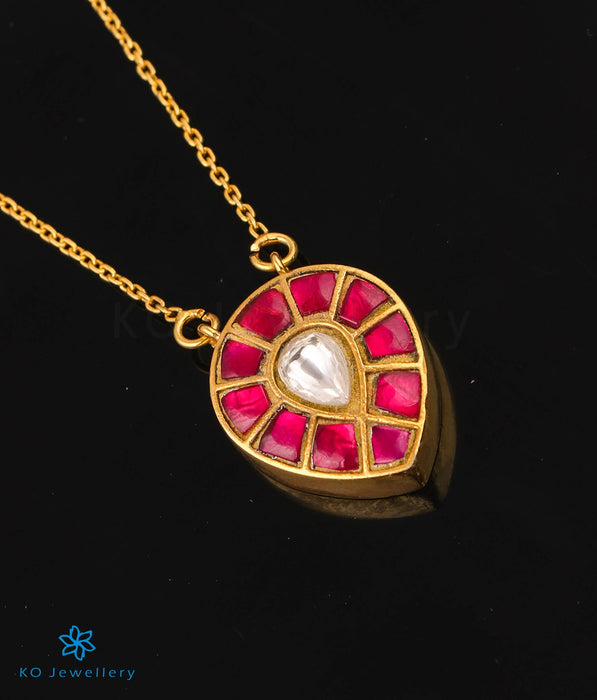 The Mahua Silver Kundan Necklace (Red)