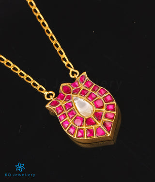The Tazim Silver Kundan Necklace (Red)
