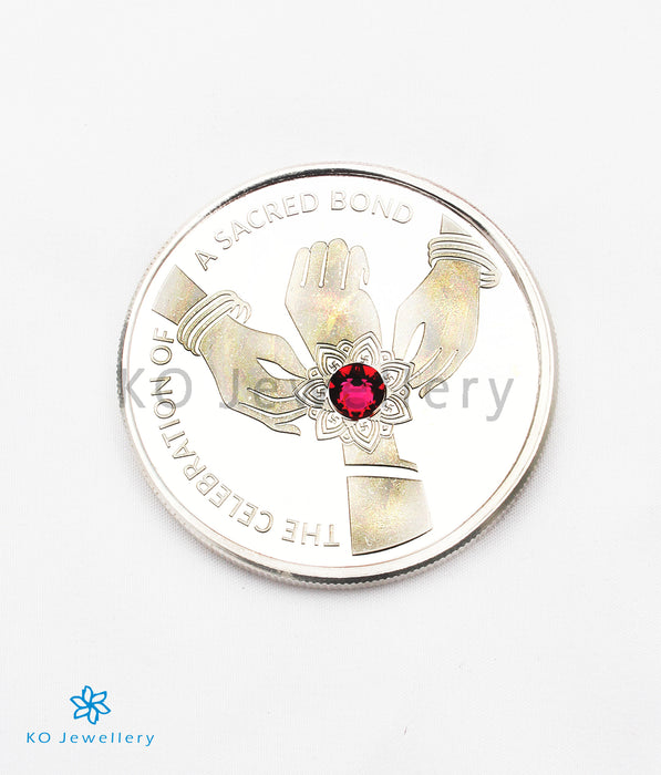 The Rakhi 999 Pure Silver Coin (Red)
