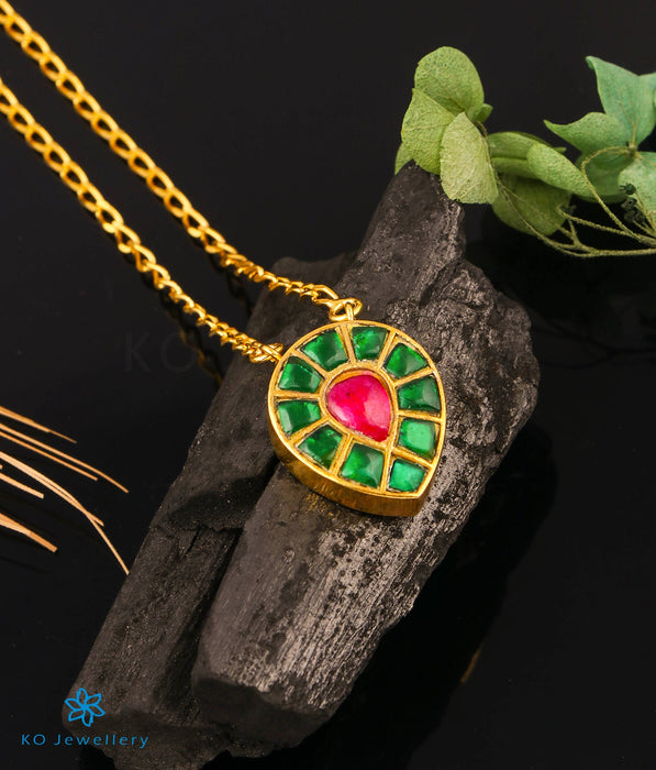 The Mahua Silver Kundan Necklace (Green)