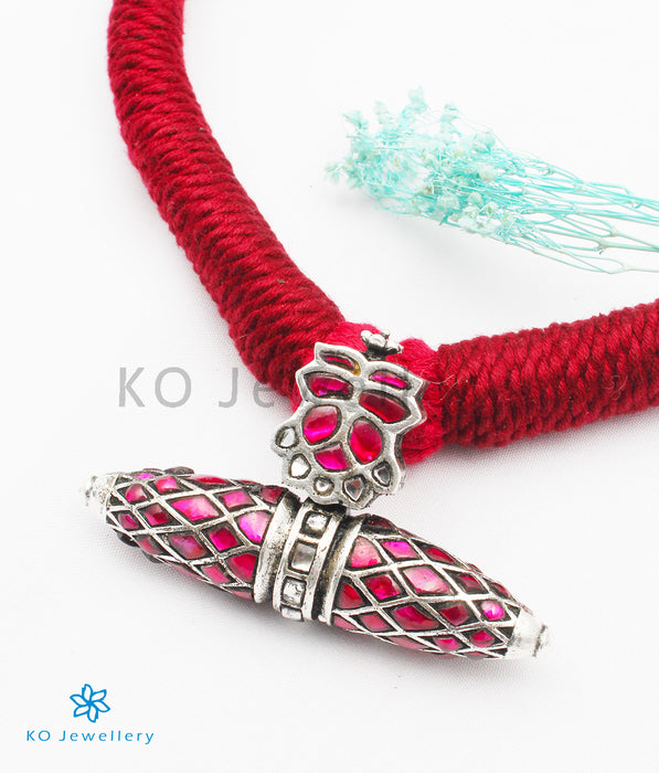 The Tarana Silver Jadau Necklace(Small/Oxidised)