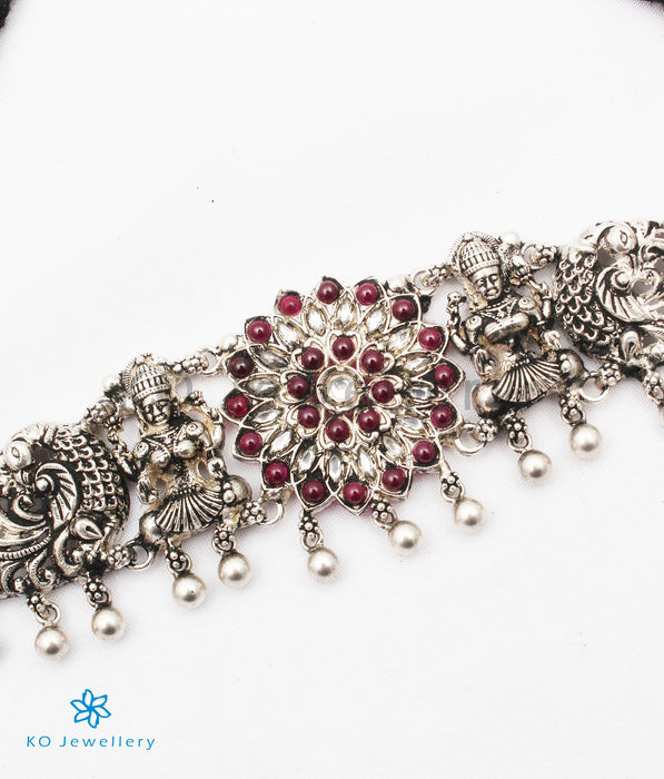 The Dhanya Silver Lakshmi Choker Necklace/ Vanki (Oxidised)