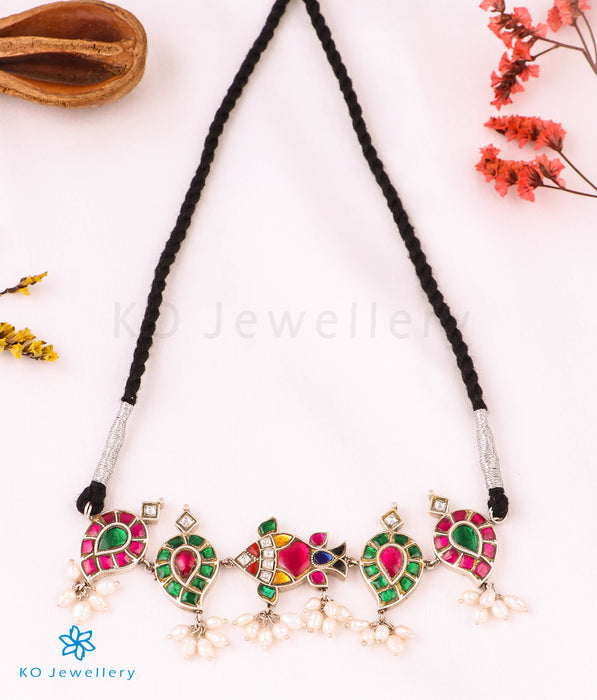 The Machli Silver Polki Choker Necklace