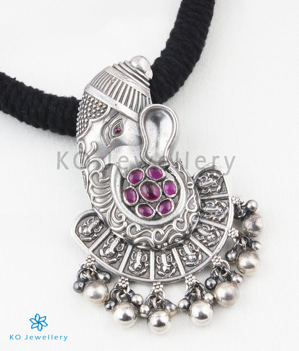 The Vighnaharta Silver Ganesha Thread Necklace