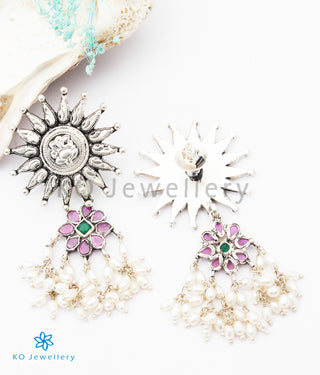 Copy of The Chitra Silver Peacock Earrings (Oxidised)