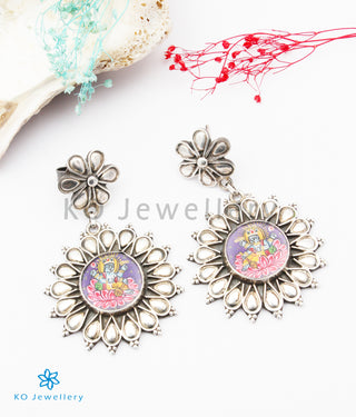 The Abhima Silver Hand painted Earrings