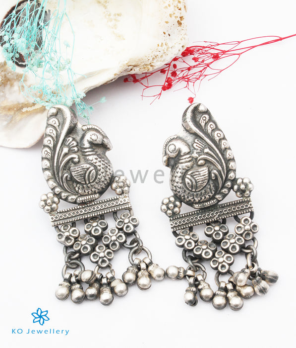 The Matsara Silver Peacock Earrings
