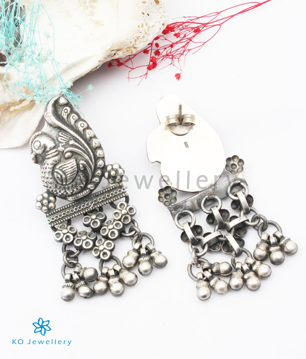 The Matsara Silver Peacock Earrings