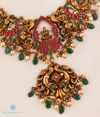 The Vanaja Silver Lakshmi Kundan-Jadau Necklace & Jhumkas