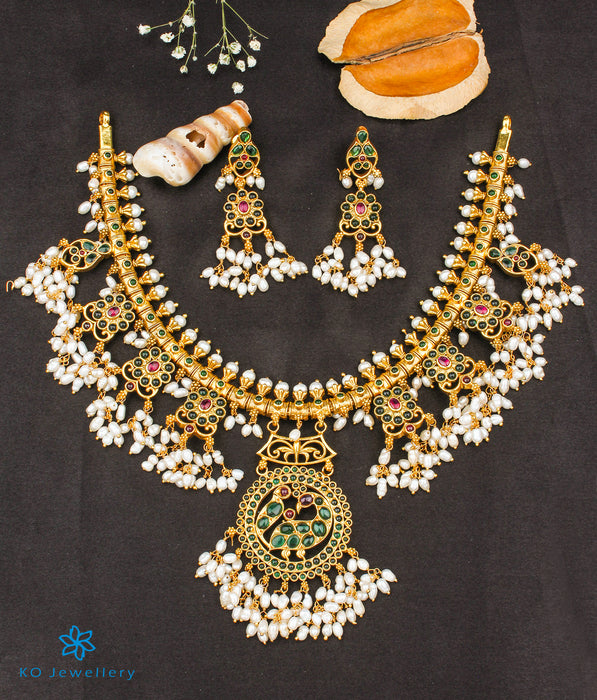 The Aarushi Silver Guttapusalu Necklace (Short)