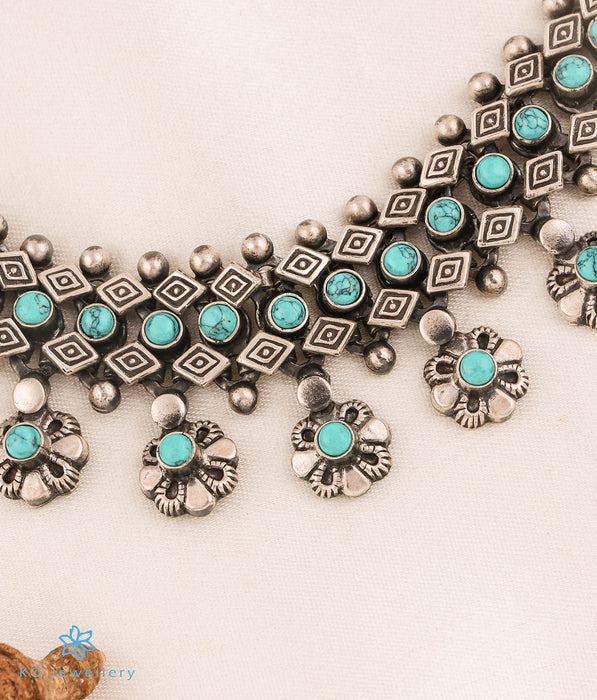 The Mandita Silver Antique Necklace (Turquoise)