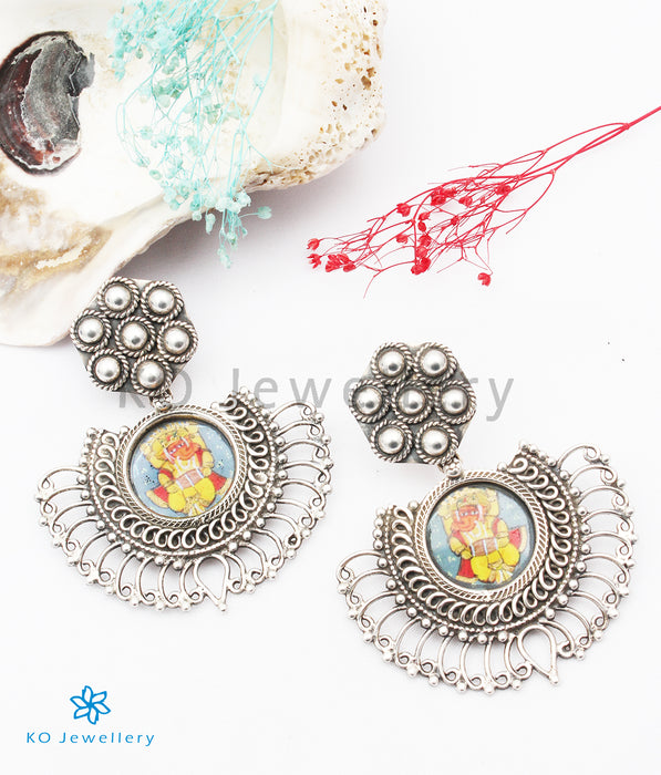 The Avighna Silver Hand Painted Ganesha Earrings