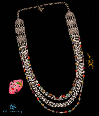 The Mira Multilayered Pearl & Navratna Necklace