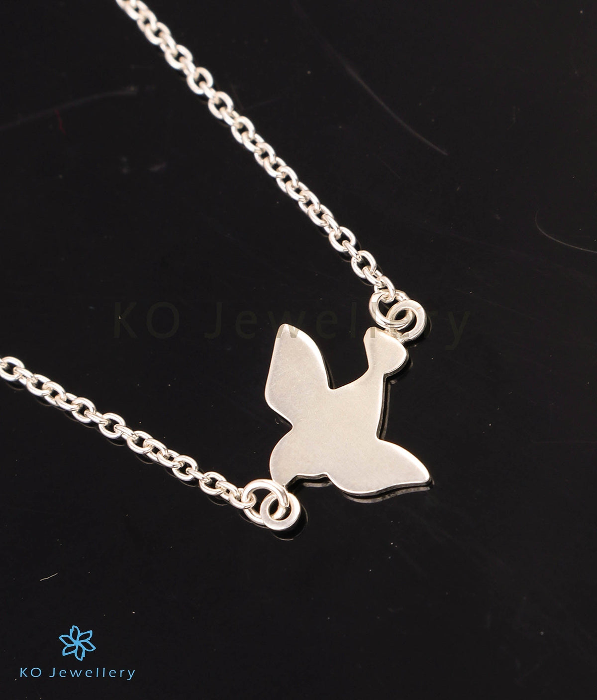 Celtic Dove Necklace, Silver Ornate Bird Jewelry-B6254-NK-Cu