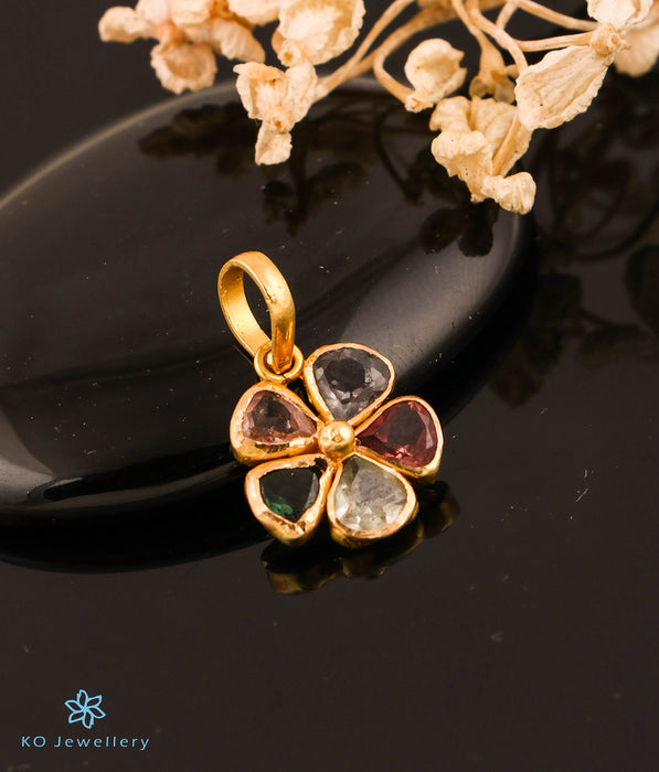 The Tourmaline Hearts Pendant in 22 KT Gold