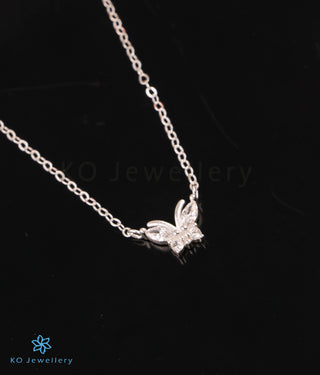 The Sparkling Butterfly Silver Necklace