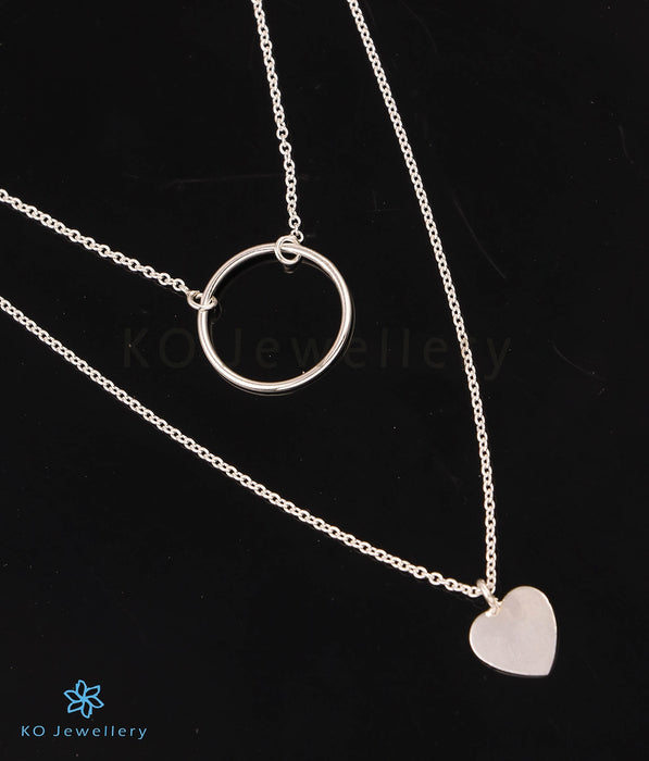 The Adore Silver Heart 2 Layered Necklace