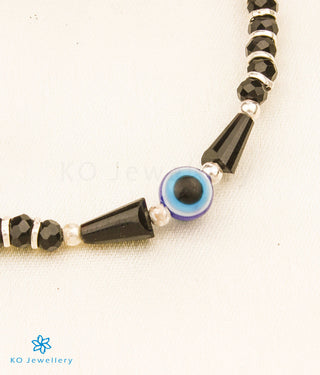 The Bhavana Silver Evileye Black-beads Bracelet