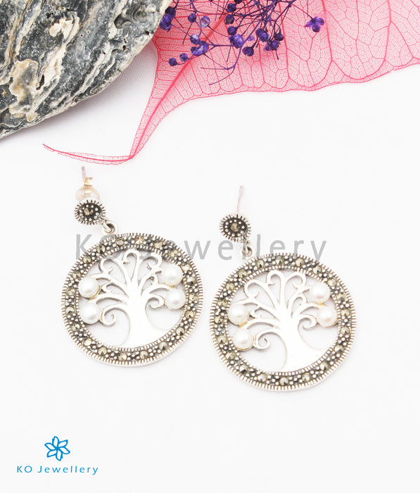 Copy of INdiranagar stock Silver Earrings - marcasite 4