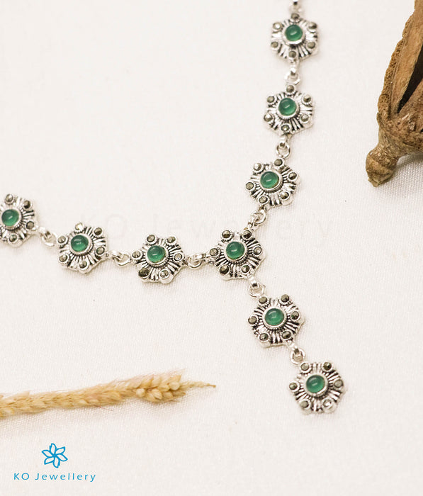 Pure Silver Marcasite Necklace, ethnic silver jewellery, COD Available