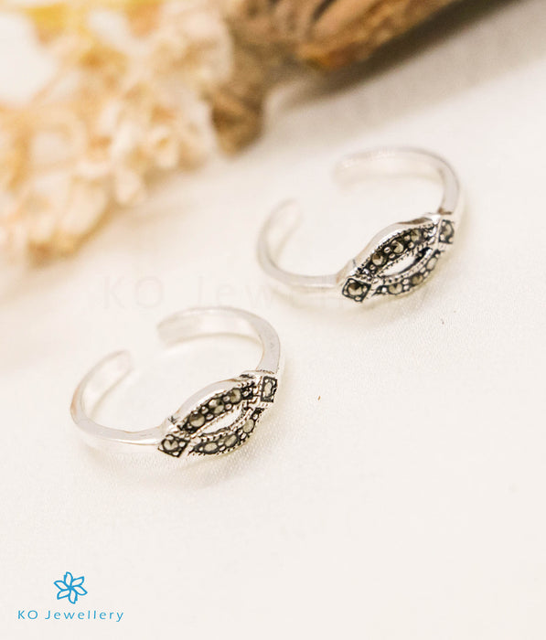 The Arshia Silver Marcasite Toe-Rings