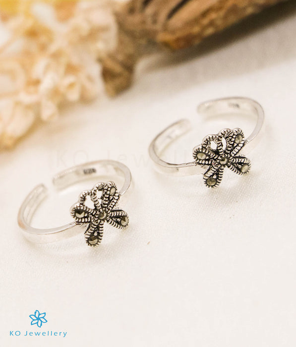 The Butterfly Silver Marcasite Toe-Rings