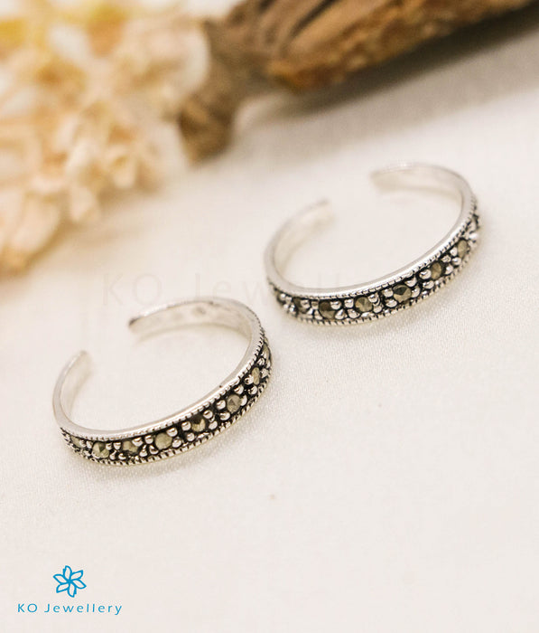 The Frida Silver Marcasite Toe-Rings