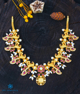 The Keyura Silver Peacock Necklace