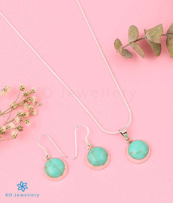 The Whimsy Blue Silver Pendant Set