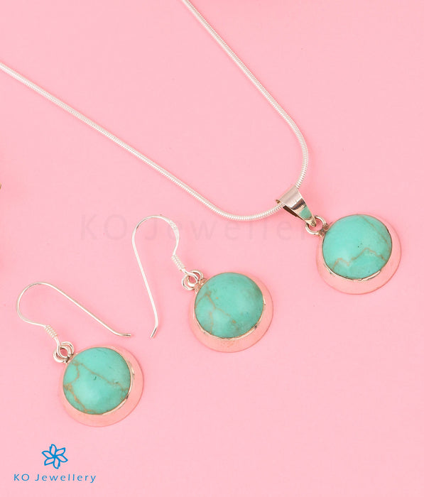 The Whimsy Blue Silver Pendant Set