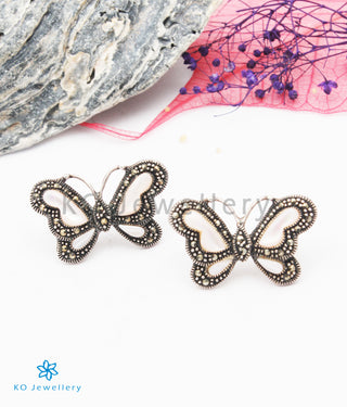 The Sparkling Butterfly Silver Marcasite Earrings