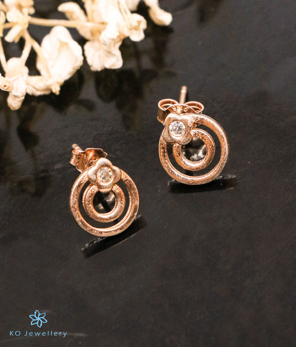 The Velora Silver Rose-Gold Earrings
