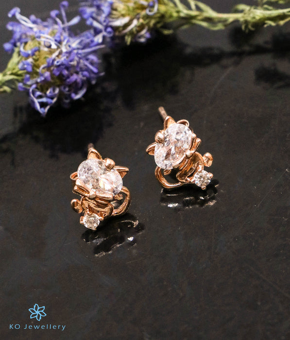 The Cat Silver Rose-Gold Earrings