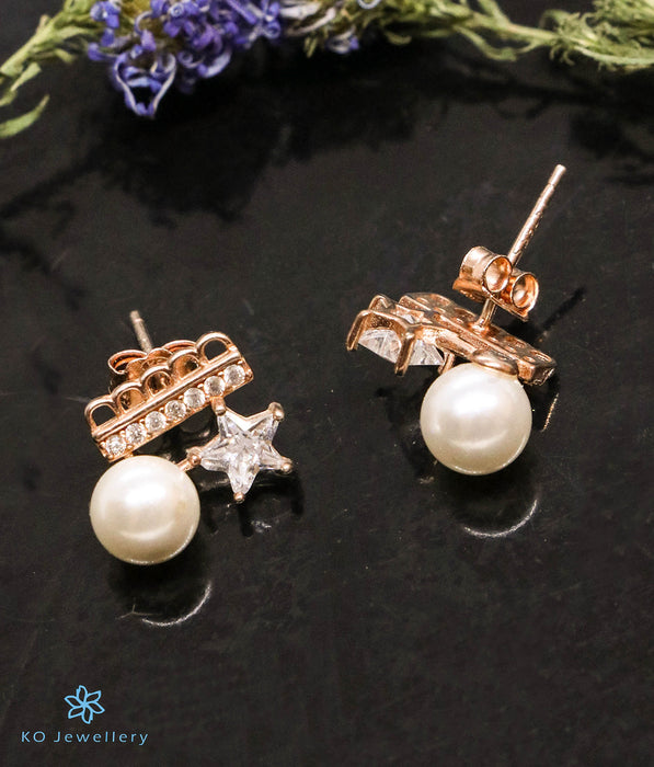 The Star & Stripes Silver Rose-Gold Earrings