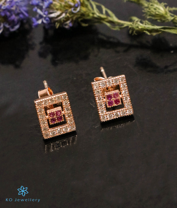 The Lubna Silver Rose-Gold Earrings