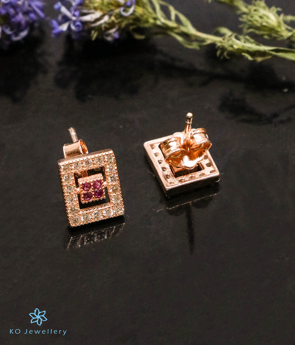 The Lubna Silver Rose-Gold Earrings