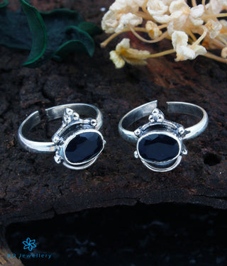 The Mira Silver Toe-Rings (Blue)