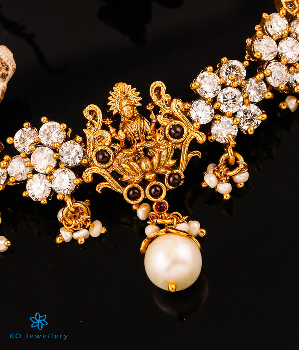 The Brihat Silver Lakshmi Choker Necklace