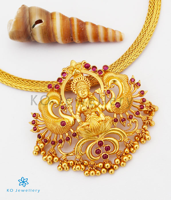 The Shakti Silver Lakshmi Peacock Pendant