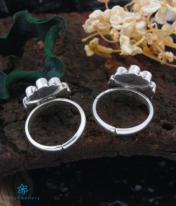 The Pia Silver Toe-Rings (Pearl)