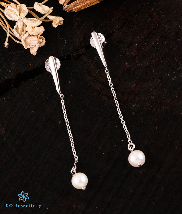 The Pearl Drop Cocktail Silver Earrings