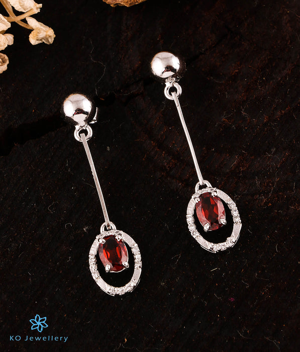 The Crimson Cocktail Silver Earrings