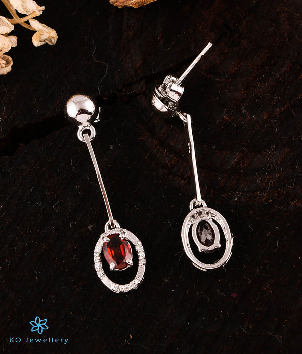 The Crimson Cocktail Silver Earrings