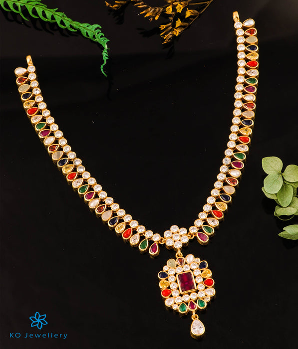 The Vyuti Silver Navratna Necklace