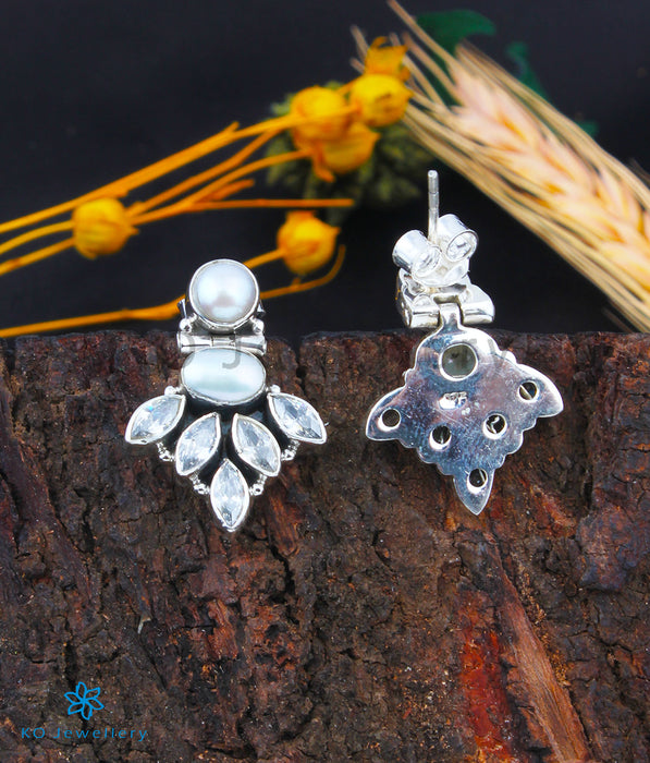 The Amrit Silver Gemstone Earrings (Pearl)