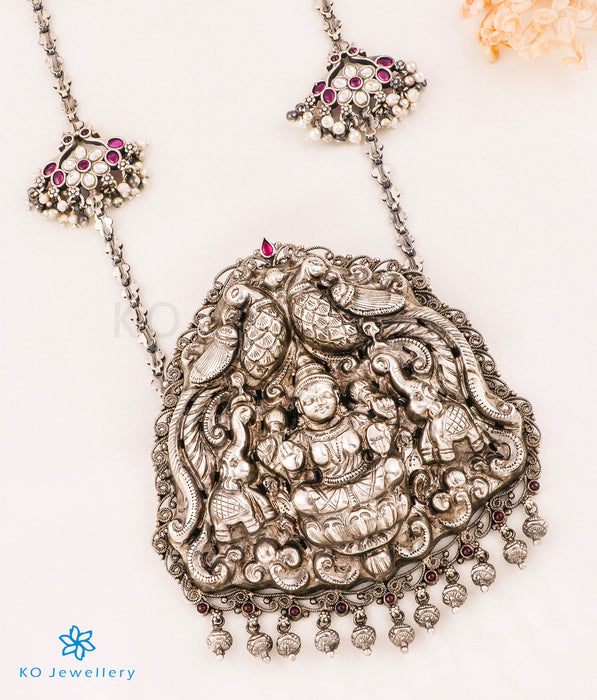 The Surabhi Lakshmi Silver Nakkasi  Necklace