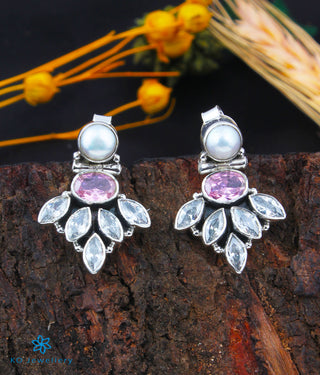 The Amrit Silver Gemstone Earrings (Pink)