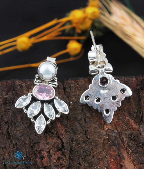 The Amrit Silver Gemstone Earrings (Pink)