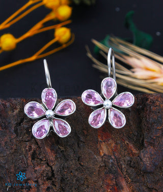 The Arpita Silver Gemstone Earrings (Pink)